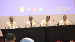 އެމް.ޑީ.ޕީގެ އިސް ބޭފުޅުންނާއެކު ރައީސް ސޯލިހާއި ރައީސް ނަޝީދު ބައްދަލުވުމެއްގައި  -ފޮޓޯ: ރައީސް އޮފީސް
