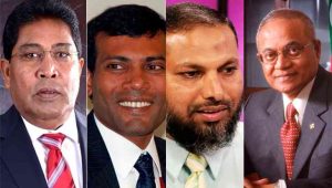 ރައީސް މައުމޫން، ރައިސް ނަޝީދު، ޝެއިޚް އިމްރާން، ގާސިމް: މިހާރު އެކައްޗެއް --ފޮޓޯ: ނިއުސް އިން އޭޝިއާ