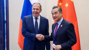 Russian Foreign Minister Sergei Lavrov and Chinese Foreign Minister Wang Yi meet in Denpasar