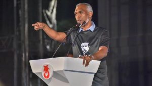 ޕީ.ޕީ.އެމްގެ އިވެންޓެއްގައި ޑރ. މުއިއްޒު ވާހަކަ ދައްކަވަނީ  -ފޮޓޯ: ޕީ.ޕީ.އެމް/ އެފް.ބީ