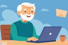 elderly man illustration