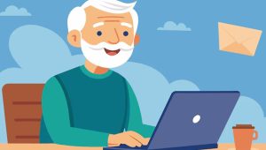 elderly man illustration