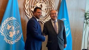 ފެނަކައިގެ މެނޭޖިންގ ޑިރެކްޓަރ އަޙުމަދު ސަޢީދު (ވ) އދގެ ސެކްރެޓަރީ ޖެނެރަލް އެންޓޯނިއޯ ގުޓަރޭޒާ ބައްދަލުކުރައްވަނީ