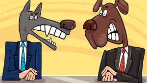 cartoon illustration of two antagonist politicians debate