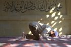 Muslim man praying in mosque, Turkey