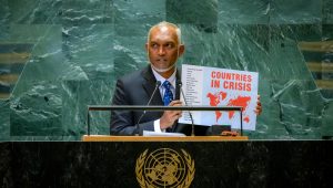 Mohamed Muizzu, President of the Republic of Maldives, addresses the general debate of the General Assembly’s seventy-ninth session.