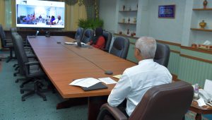 ފުވައްމުލައް ސިޓީ ކައުންސިލާ ރައީސުލްޖުމްހޫރިއްޔާ އިބްރާހީމް މުޙައްމަދު ޞާލިޙް ބައްދަލުކުރައްވަނީ -ފޮޓޯ: ރައީސް އޮފީސް